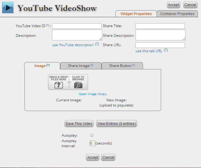 Youtube Videoshow Widget Help Desk